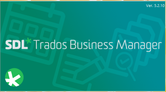Splash screen of SDL Trados Business Manager with version number 5.2.10 displayed in the top right corner.