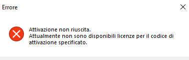 Error message in Trados Studio stating 'Activation failed. No licenses are currently available for the specified activation code.'