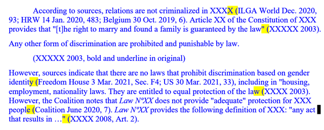 Screenshot of Trados Studio showing a text segment with yellow highlight indicating the segmentation break before the opening parenthesis.