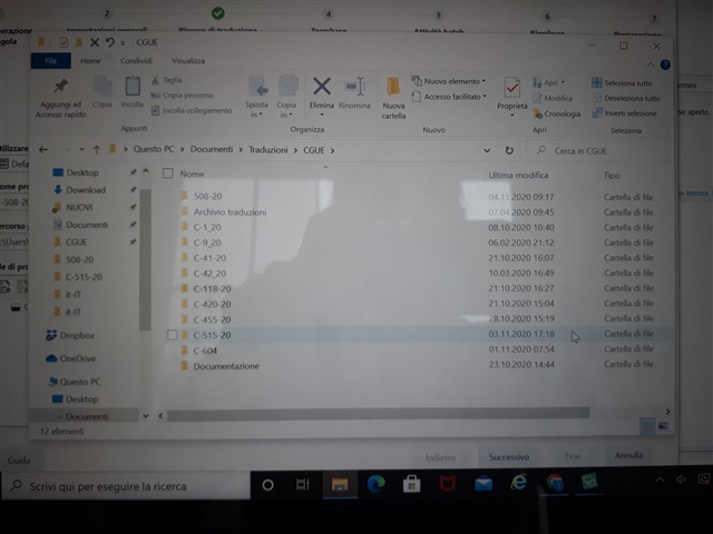 Screenshot of a Windows file explorer showing a list of subfolders within the 'CGUE' directory, including the '508-20' subfolder.