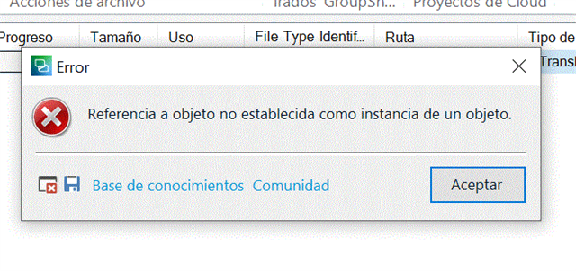 Error message in Trados Studio 2021 stating 'Reference to an object not set as an instance of an object' with an Accept button.
