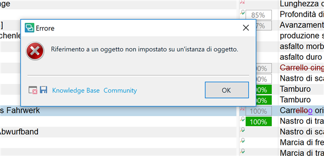 Error message in Trados Studio stating 'Reference to an object not set on an instance of an object.'