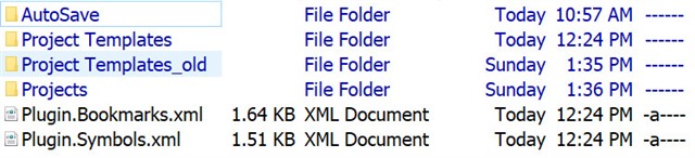 File explorer window showing folders and files related to Trados Studio. 'Project Templates' folder has been renamed to 'Project Templates_old'.