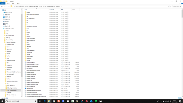 Screenshot displaying contents of SDL Trados Studio folder with subfolders and files, no ProjectApi folder visible.