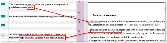 Screenshot of Trados Studio showing a segment with overlapping text, making it hard to read, and a red box highlighting the issue.