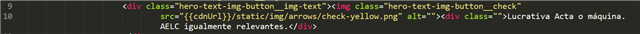 Screenshot of HTML code with altered line breaks, potentially causing display issues.