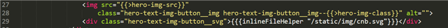 Screenshot of HTML code with an image source link and no visible errors.