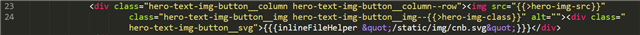 Screenshot of HTML code with an image source link and visible replacement of double quotes with entities.