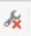 Screenshot showing a disabled wrench button with a red cross indicating an error in Trados Studio.