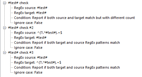 Screenshot showing the rules used in the verification part of the project settings.